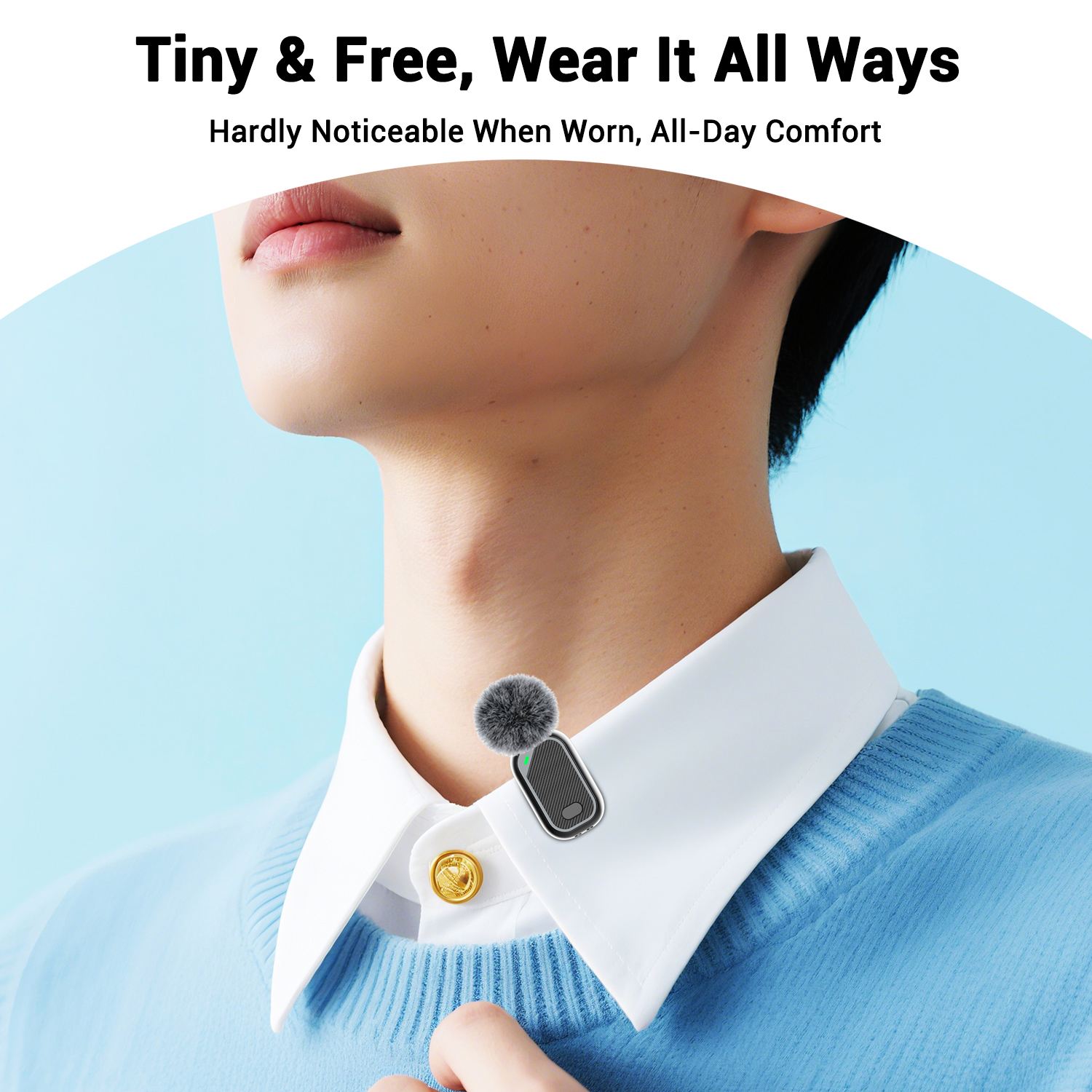 AliExpress Mini Wireless Lavalier Microphone with Charging Case, 2.4G Noise Cancelling Lapel Mic for Type-C, Vlog/Live/Video Recording, view 5