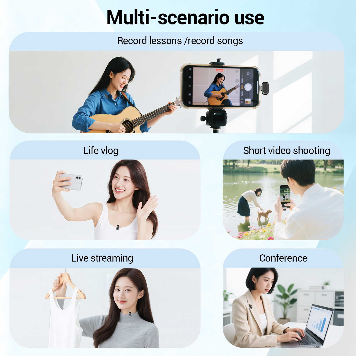 AliExpress Mini Wireless Lavalier Microphone with Charging Case, 2.4G Noise Cancelling Lapel Mic for Type-C, Vlog/Live/Video Recording, view 6