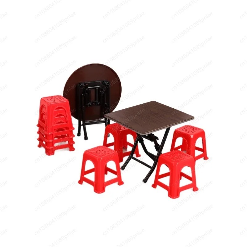 AliExpress Miniature Vintage Table And Chair Set Guangdong Stool Simulation Model  Accessories For Kids Pretend Play Dollhouse Mini Furnitu, view 5