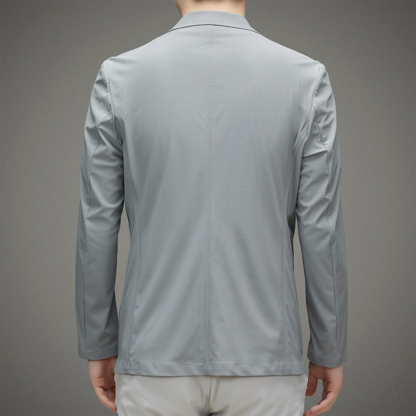AliExpress Minimalist Men Casual Blazer Ice Silk Nylon Spandex Seamless High Stretch Sun Protection Cooling Summer Breathable Tech Jacket, view 2