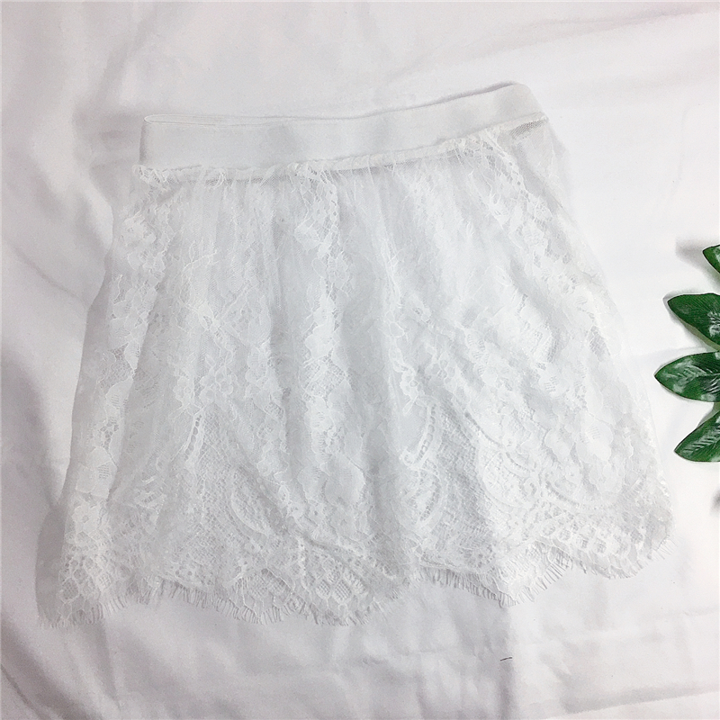 AliExpress Miniskirt Sexy Transparent Lace Mesh Skirt Shirt Extender Women Summer Mini Black White Short Micro Skirt Ladies Underskirt, view 2