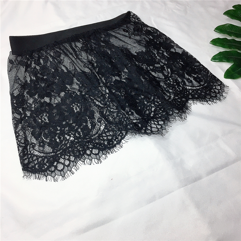 AliExpress Miniskirt Sexy Transparent Lace Mesh Skirt Shirt Extender Women Summer Mini Black White Short Micro Skirt Ladies Underskirt, view 4
