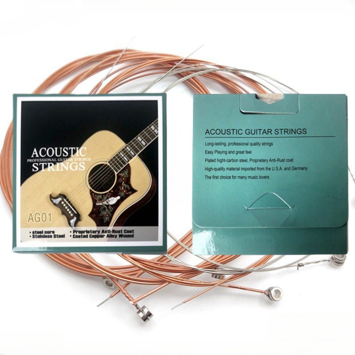 AliExpress Miwayer 1 Set/6 String AG01 Acoustic Guitar Strings- Quality Steel Core,Coated Copper Alloy Wound /for Guitar Strings Replace