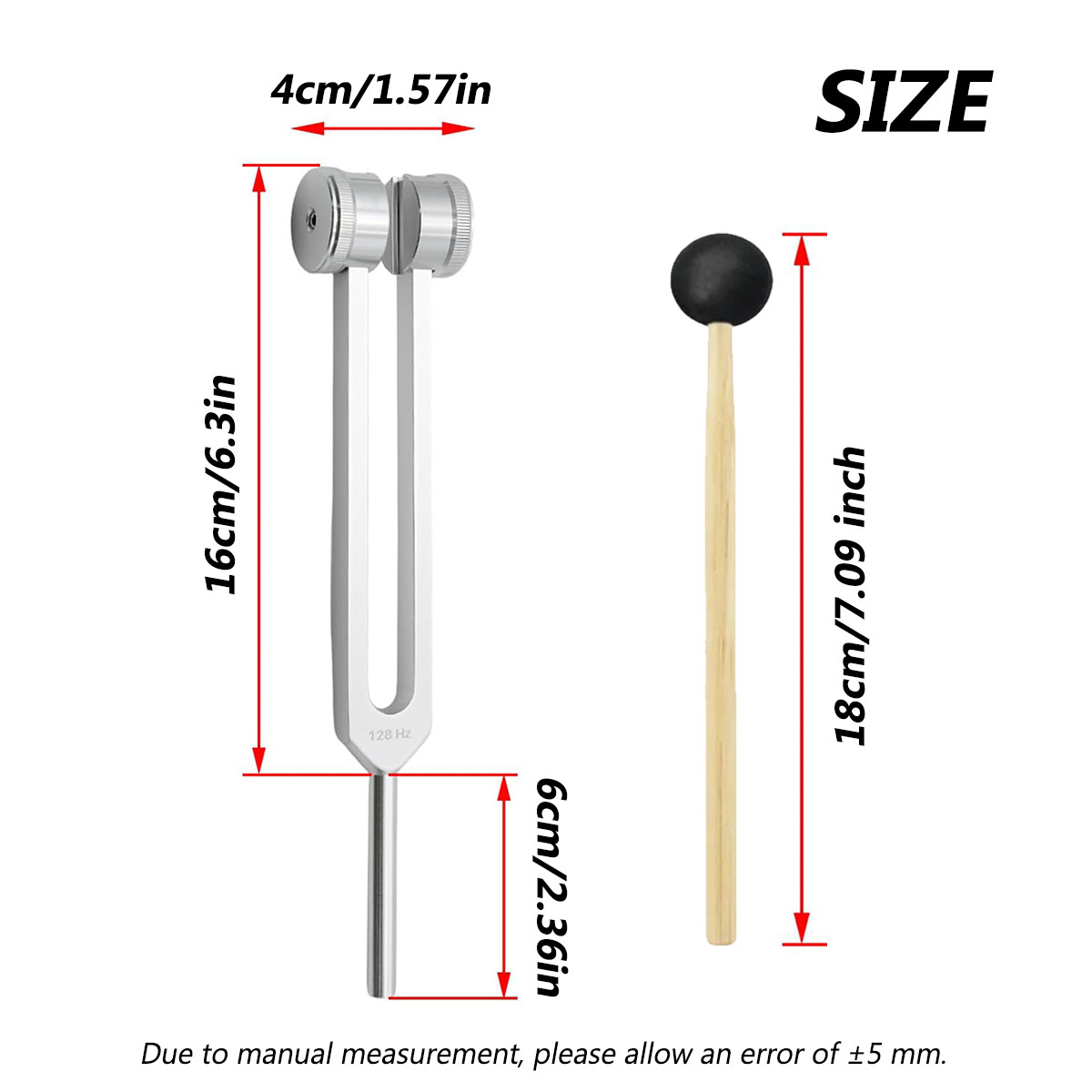 AliExpress Miwayer 128Hz Tuning Fork Set – Aluminum Alloy with Mallet, Hex Wrench, Cleaning Cloth & Pouch, for Healing & Meditation, view 2