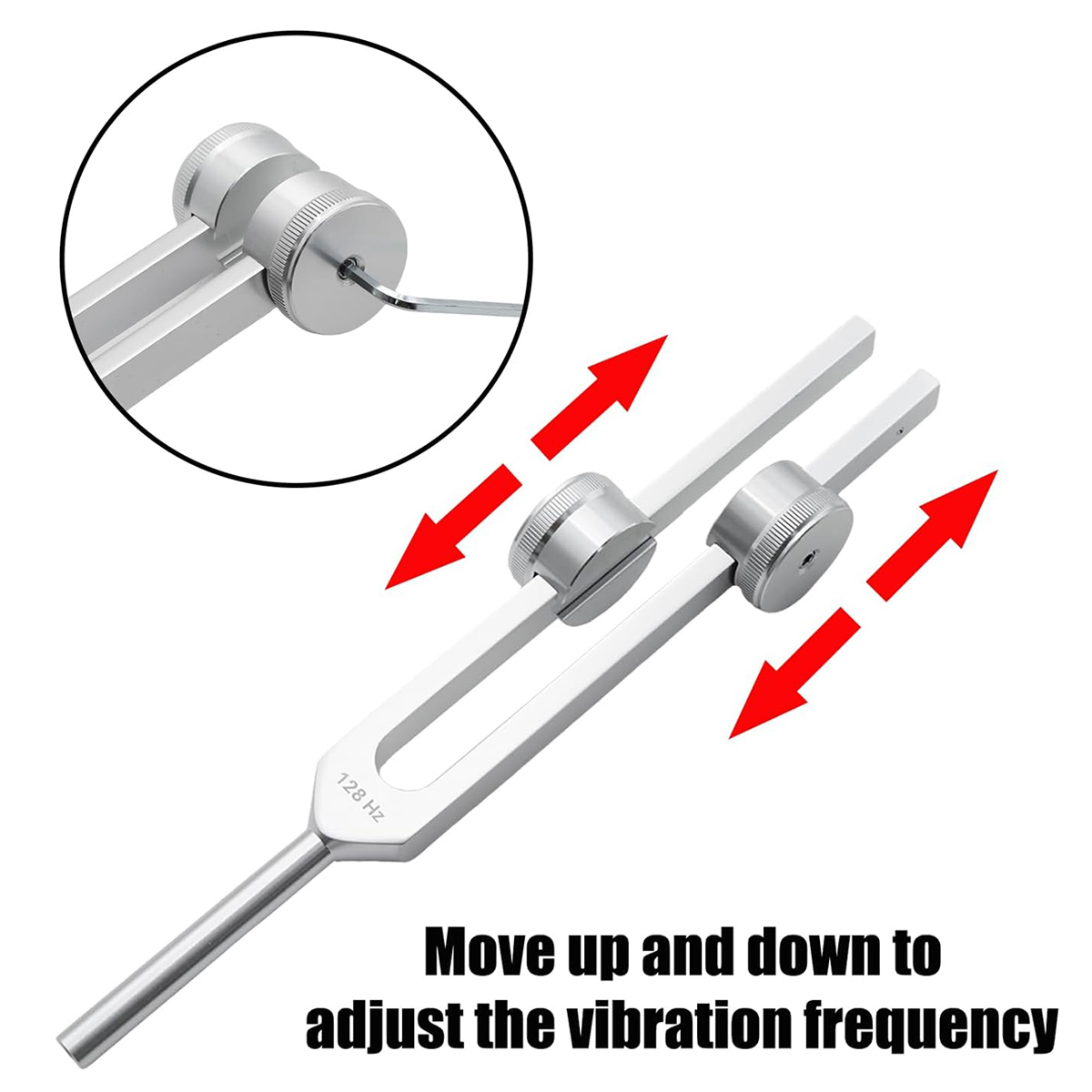 AliExpress Miwayer 128Hz Tuning Fork Set – Aluminum Alloy with Mallet, Hex Wrench, Cleaning Cloth & Pouch, for Healing & Meditation, view 3