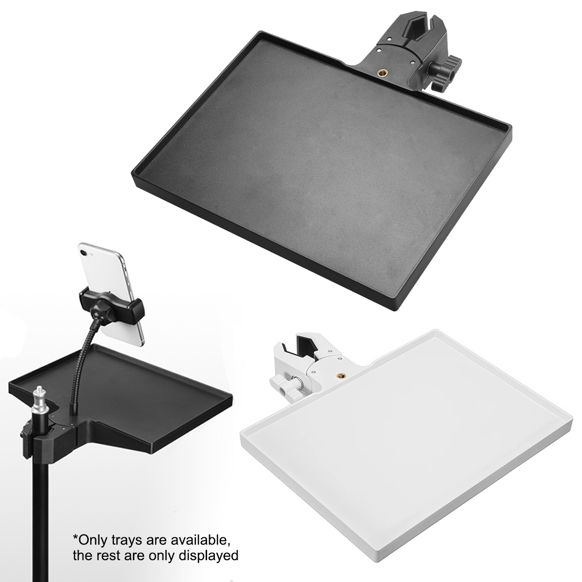 AliExpress Miwayer 1Pc Adjustable Microphone Stand Tray, 225×165mm Sound Card Platform,O-Type Clamp Fits 13-47mm Tubes, for Live Streaming