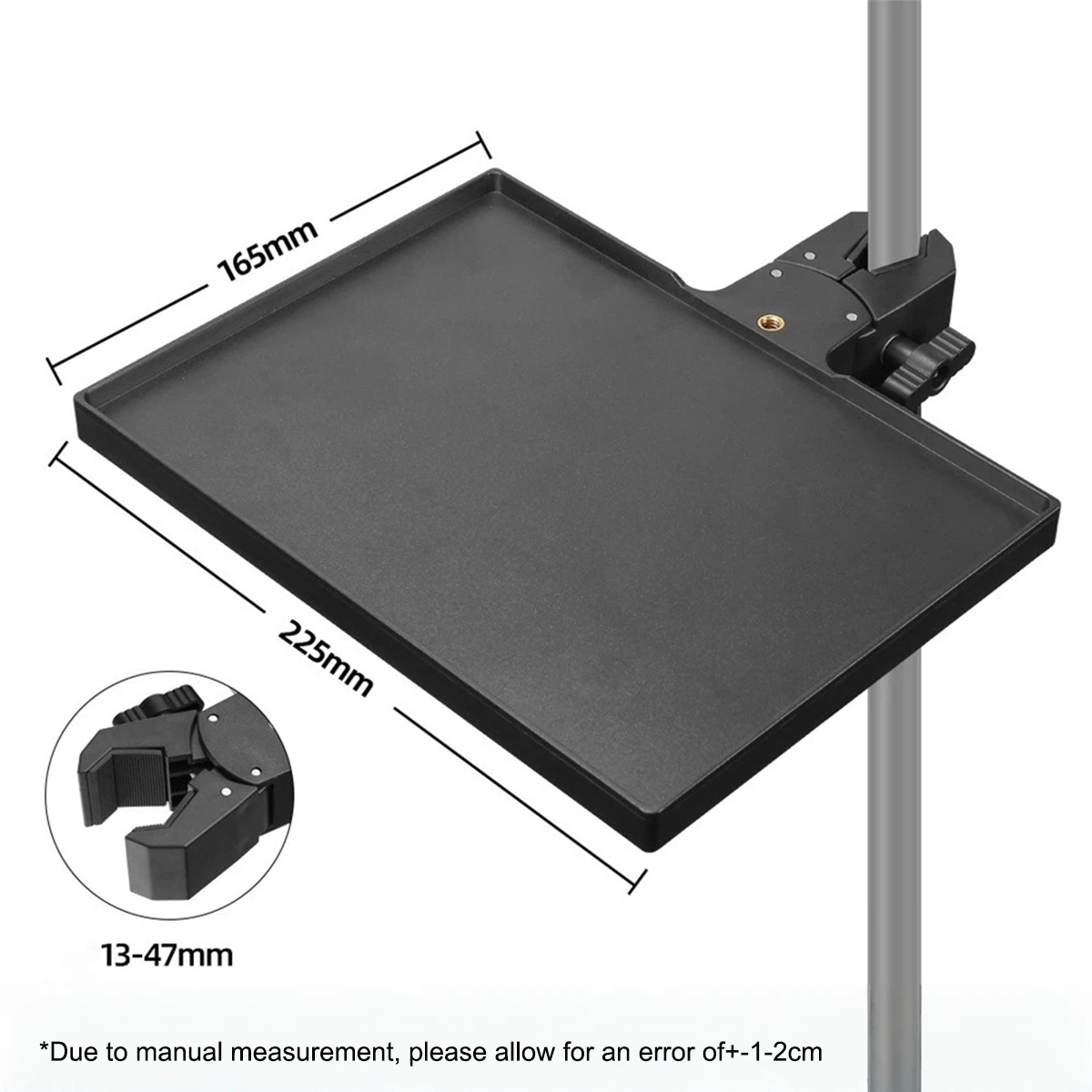 AliExpress Miwayer 1Pc Adjustable Microphone Stand Tray, 225×165mm Sound Card Platform,O-Type Clamp Fits 13-47mm Tubes, for Live Streaming, view 2