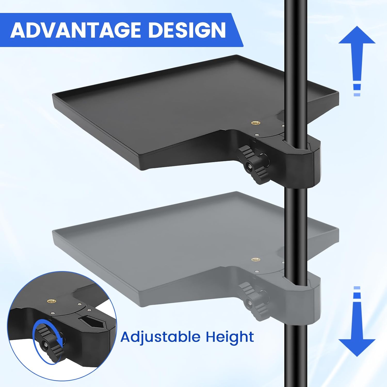 AliExpress Miwayer 1Pc Adjustable Microphone Stand Tray, 225×165mm Sound Card Platform,O-Type Clamp Fits 13-47mm Tubes, for Live Streaming, view 3