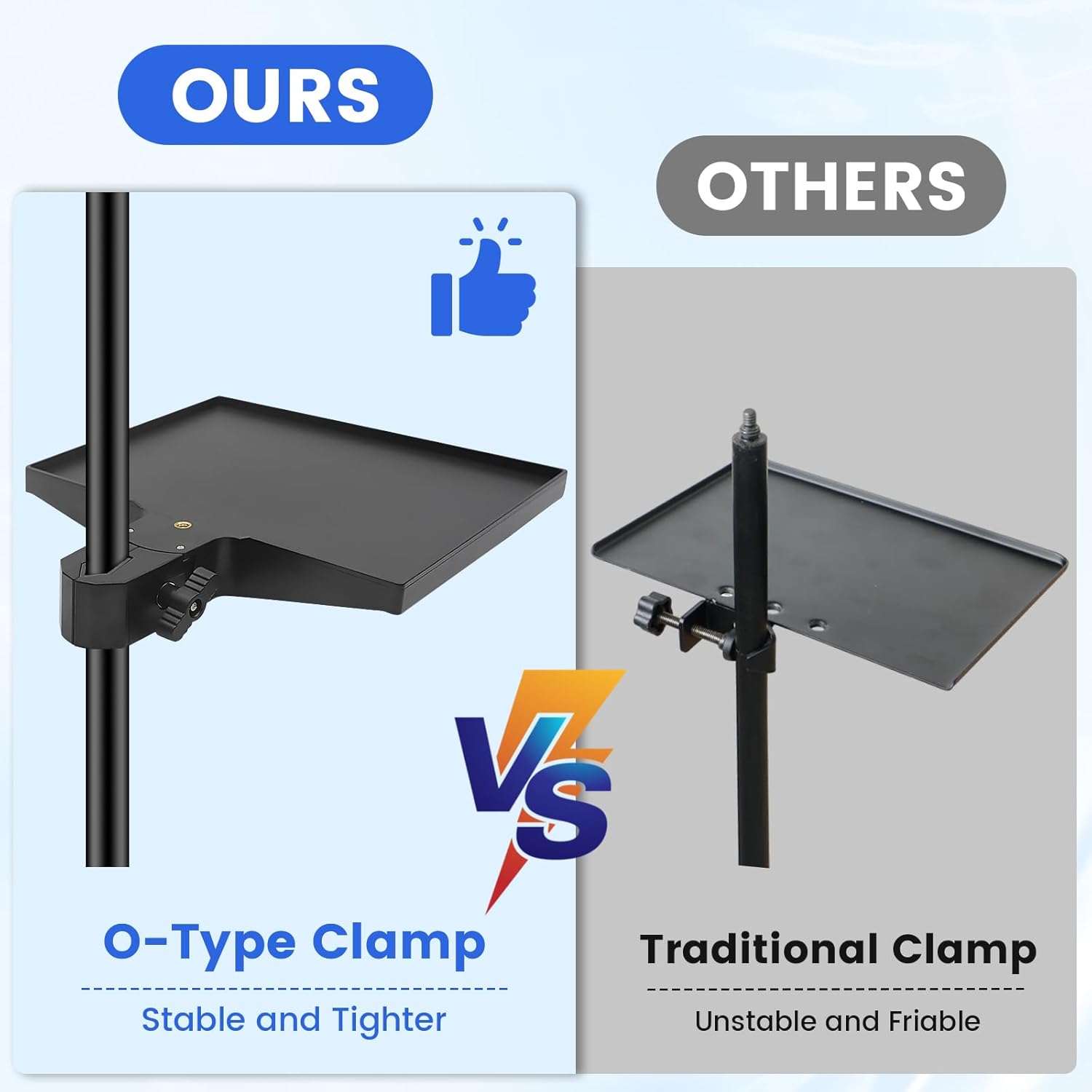 AliExpress Miwayer 1Pc Adjustable Microphone Stand Tray, 225×165mm Sound Card Platform,O-Type Clamp Fits 13-47mm Tubes, for Live Streaming, view 4