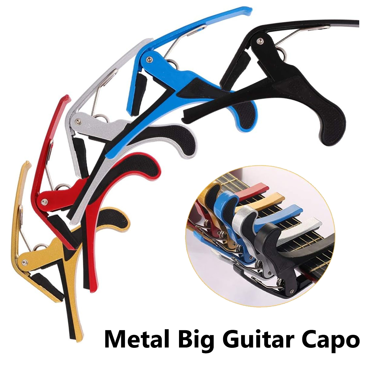 AliExpress Miwayer 1PC Professional Aluminum Alloy Guitar Big Capo - Memory Spring, 5 Colors, Protects Neck & Perfect Intonation