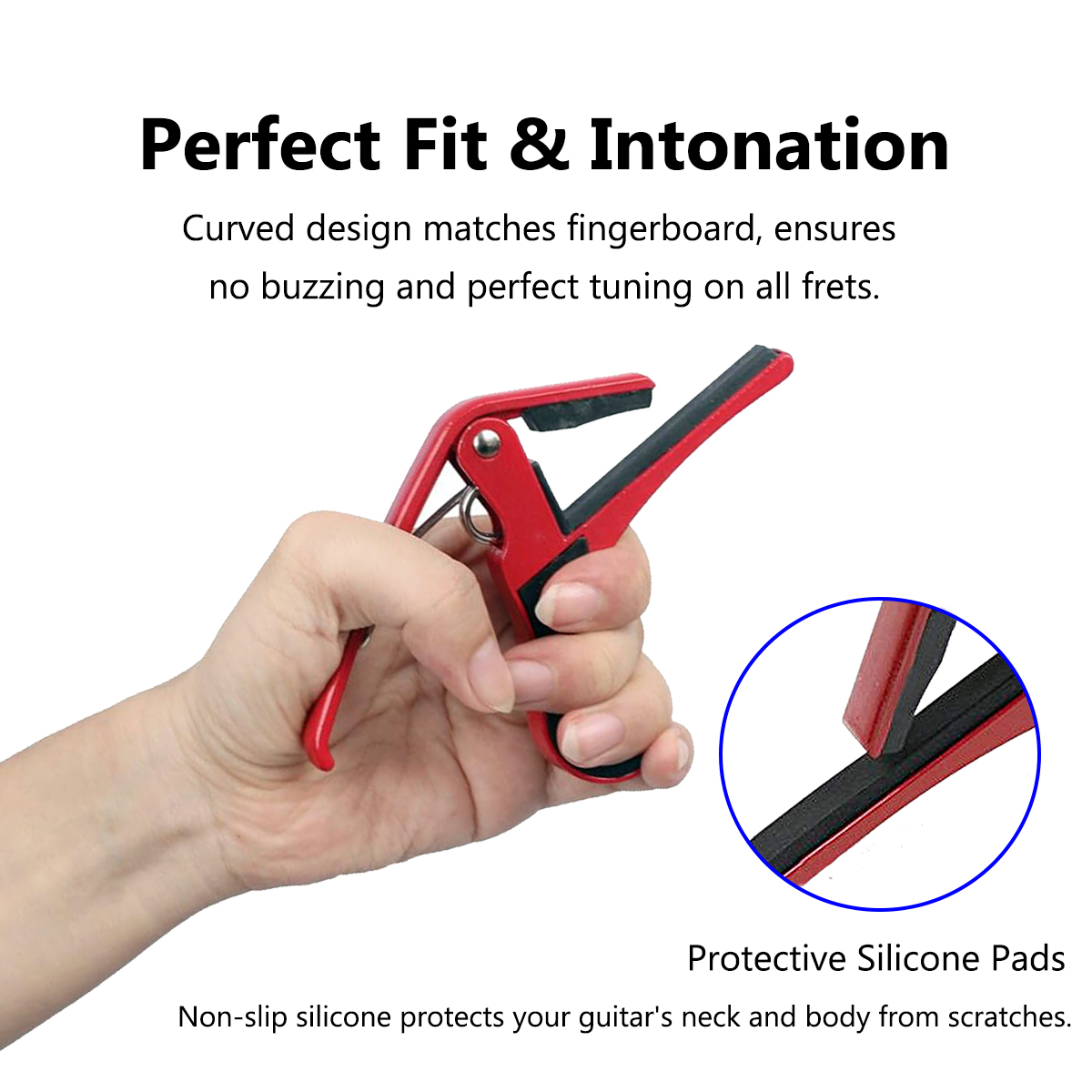 AliExpress Miwayer 1PC Professional Aluminum Alloy Guitar Big Capo - Memory Spring, 5 Colors, Protects Neck & Perfect Intonation, view 3