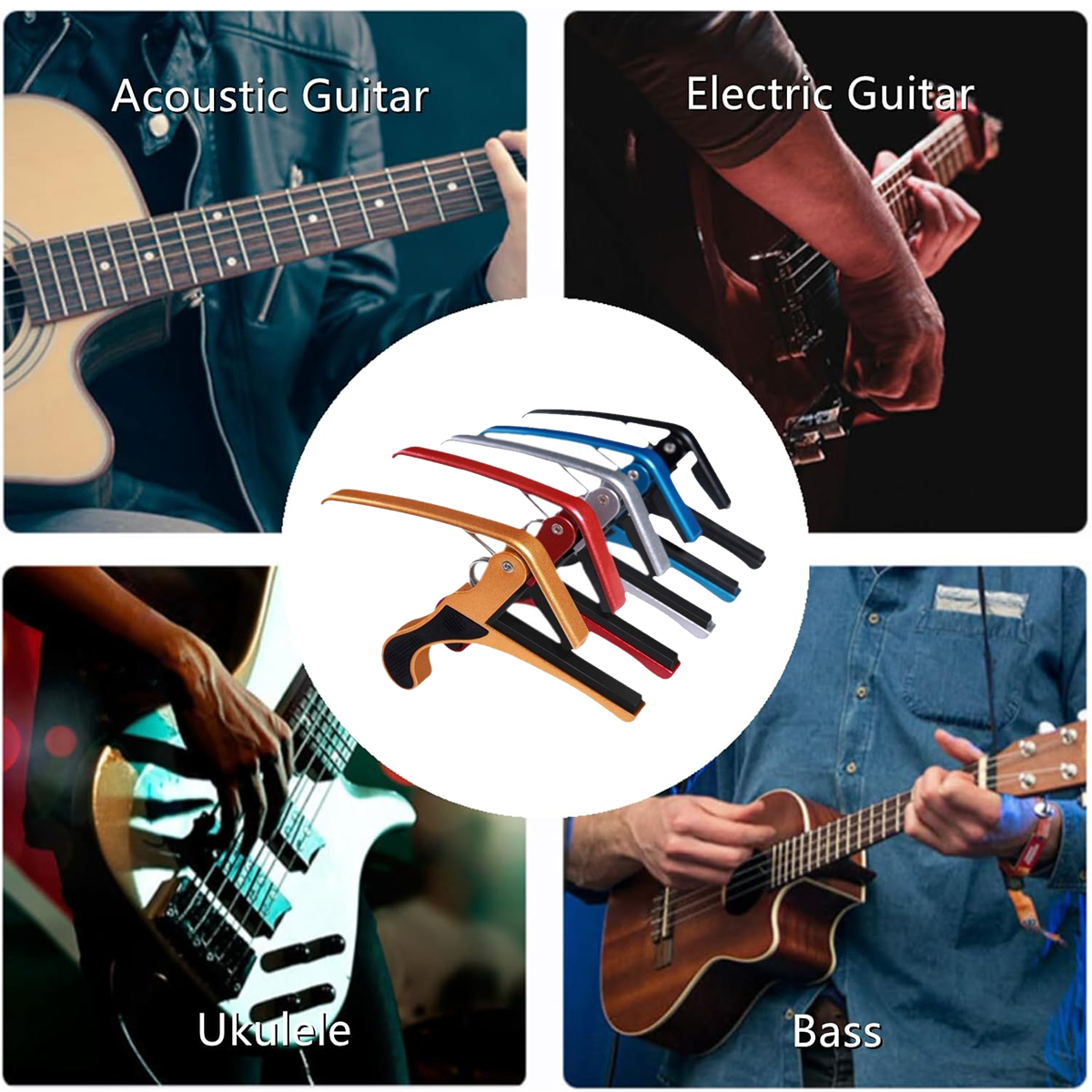 AliExpress Miwayer 1PC Professional Aluminum Alloy Guitar Big Capo - Memory Spring, 5 Colors, Protects Neck & Perfect Intonation, view 6