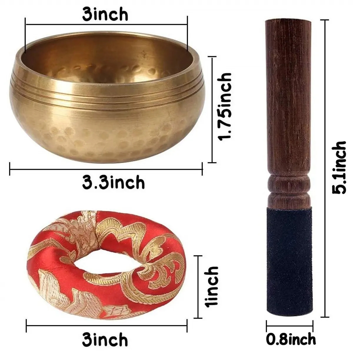 AliExpress Miwayer Copper Sing Bowl Nepal Tibet Handmade for Religious Sound Therapy Music Yoga Buddha Bowl Chanting Healing Tool, view 2