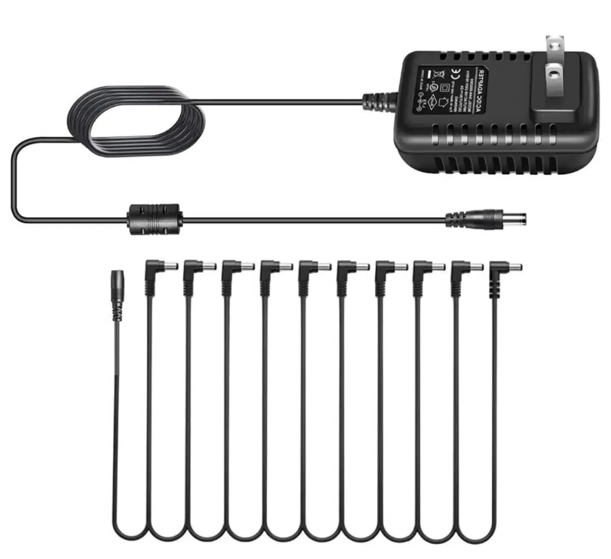 AliExpress Miwayer Daisy Chain Cables 1 to 2-10 Ways Guitar Effect Pedal Power Supply Adapter 9V DC 1A Reinforced Noiseless Center Negative