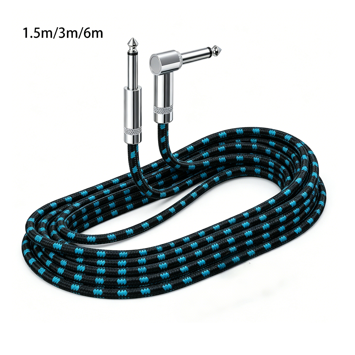 AliExpress Miwayer Electric Instrument Mono Cable, 1.5/3/6m Straight Elbow Audio Line for Guitar Bass Amplifier Use