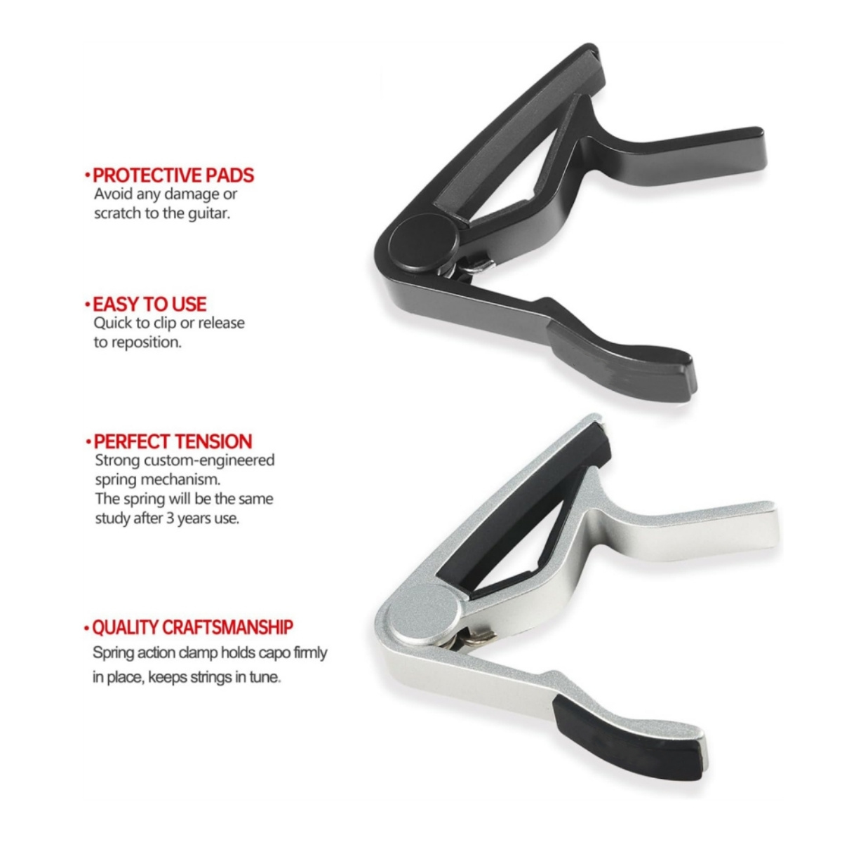 AliExpress Miwayer Guitar Capo with Tone Enhancement System - Lightweight Alloy, Quick Adjustment for All Stringed Instruments, view 3