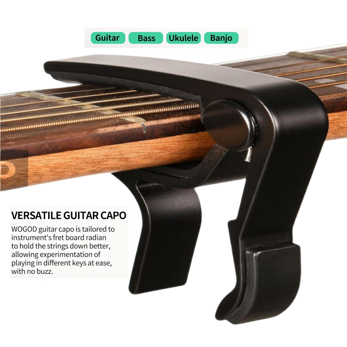 AliExpress Miwayer High Quality Aluminium Alloy Guitar Capo for  6 String Guitar Alloy Metal Universal Multifunction Capo, view 2