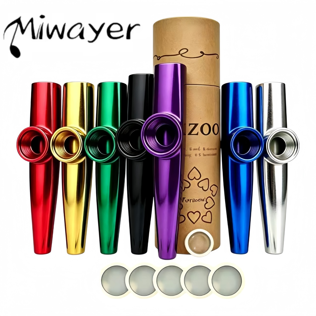 AliExpress Miwayer Kazoo Set with Kazoo + Flute Barrel + 5pcs Diaphragms, 7 Colors, Simple Easy to Learn Musical Gift for Party Favor