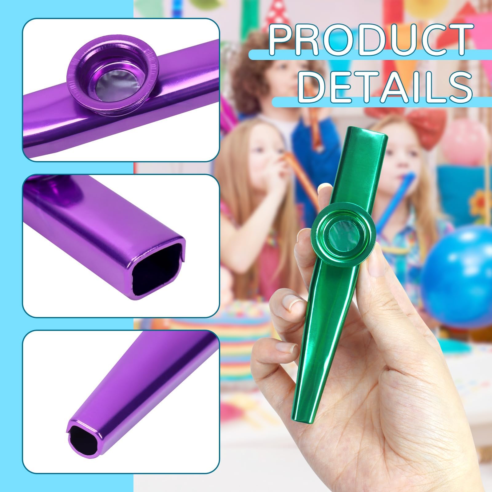 AliExpress Miwayer Kazoo Set with Kazoo + Flute Barrel + 5pcs Diaphragms, 7 Colors, Simple Easy to Learn Musical Gift for Party Favor, view 3