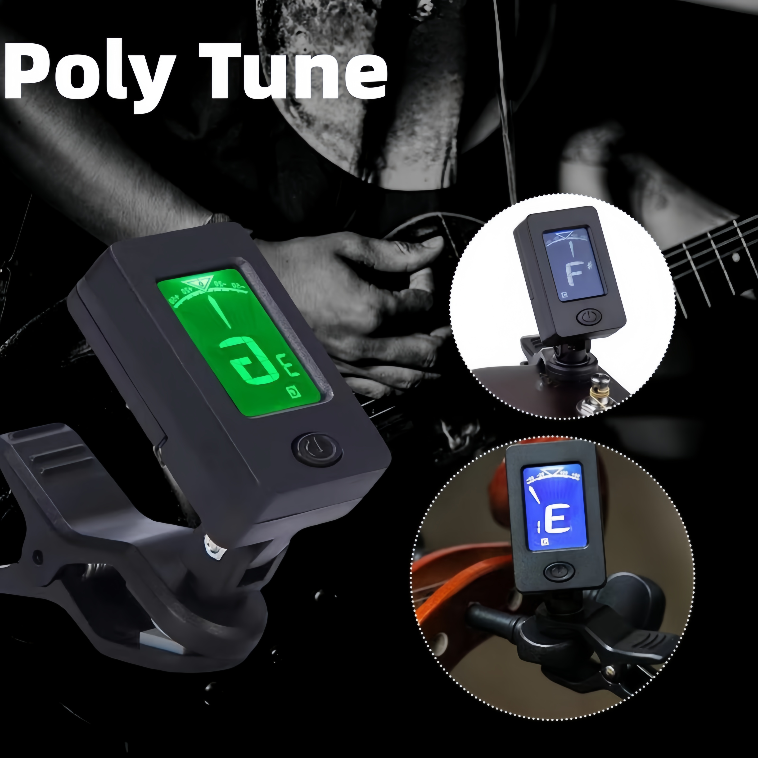 AliExpress Miwayer Professional Clip-On Guitar Tuner with LCD Screen, 360° Rotatable for Acoustic Electric Guitar Bass Ukulele Accessories, view 6