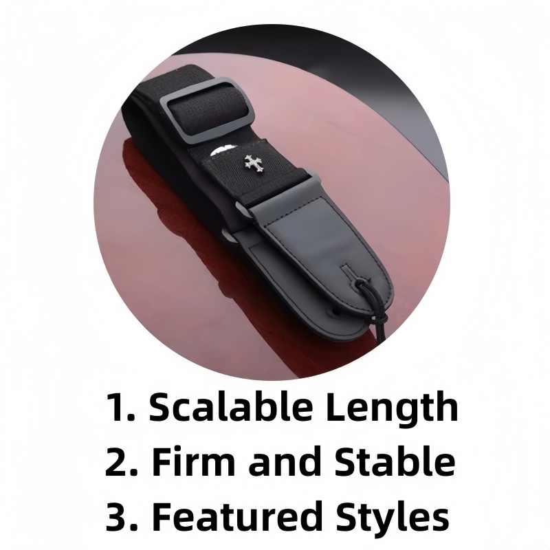 AliExpress Miwayer Vintage Cross Guitar Strap with Pick Pocket Electric Acoustic Folk Guitarra Belt for Stage Performance Gift, view 3
