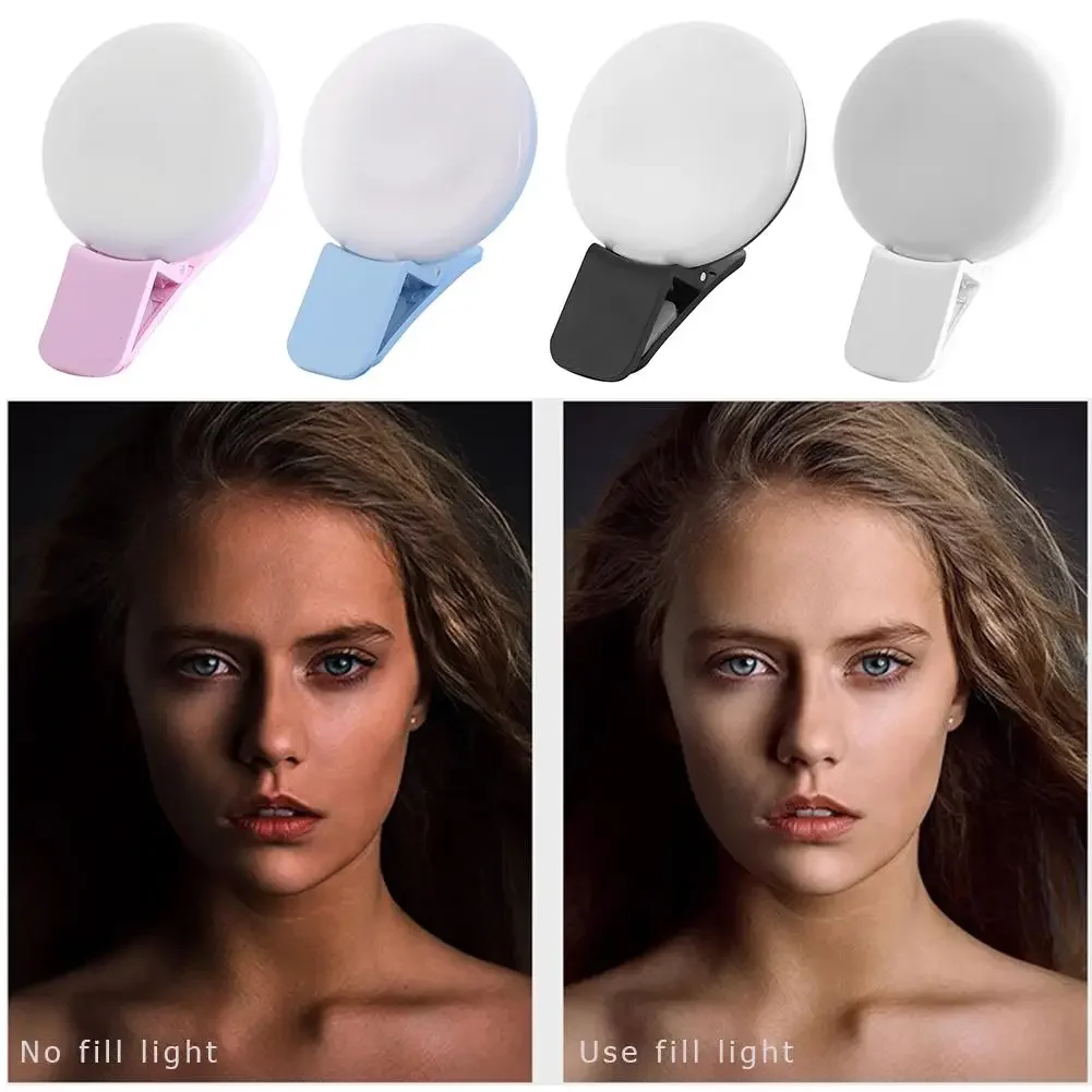 AliExpress Mobile Phone LED Selfie Ring Light Portable Mini Durable Practical Three Stop Dimming Circle Photography Clip Fill Light, view 4