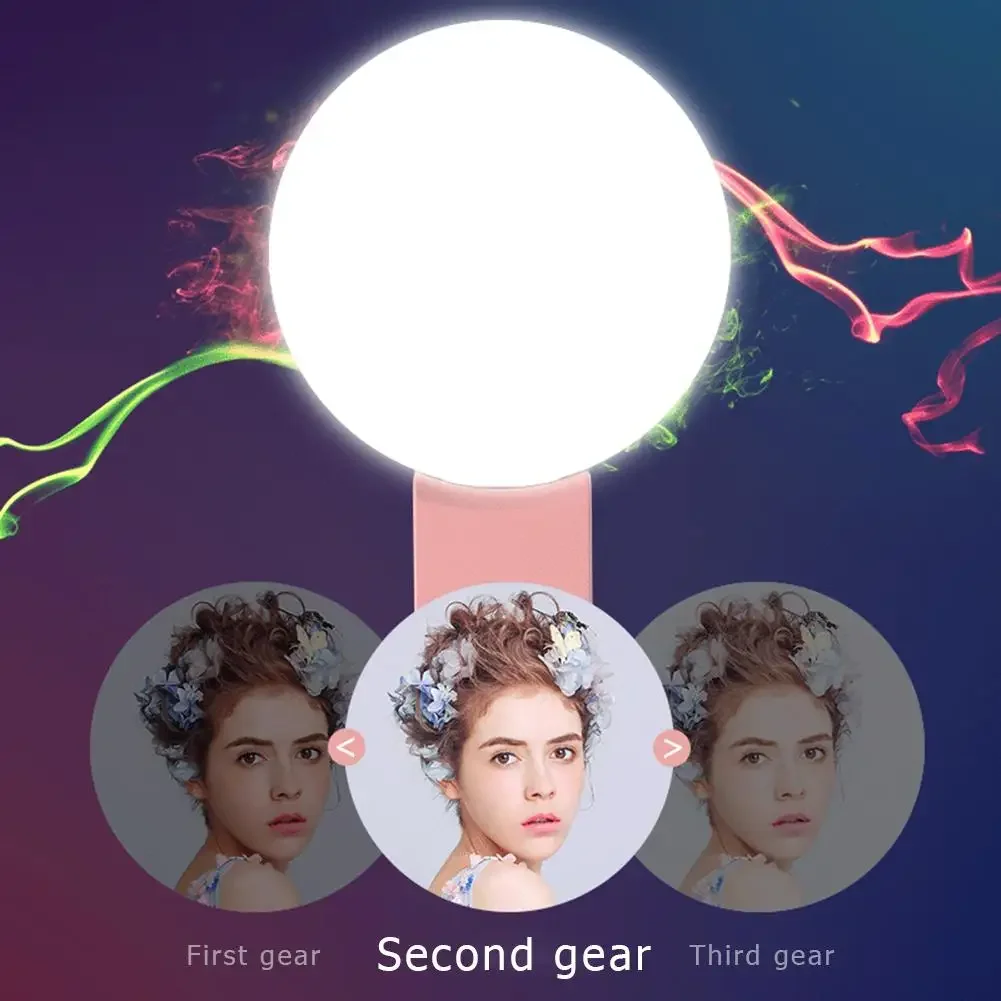 AliExpress Mobile Phone LED Selfie Ring Light Portable Mini Durable Practical Three Stop Dimming Circle Photography Clip Fill Light, view 5