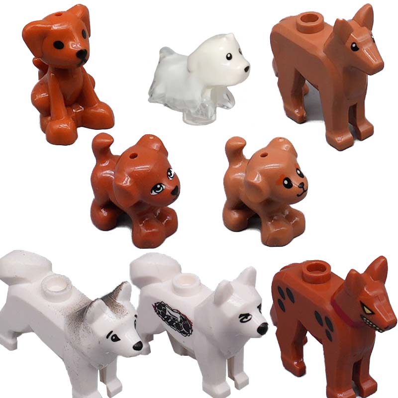 AliExpress MOC Animal Scene Building Blocks Cats Dogs Sheep Pigs Chickens Eagle Parrots Dolphin Zoo Fram Accessories DIY Toys Bricks T14, view 5