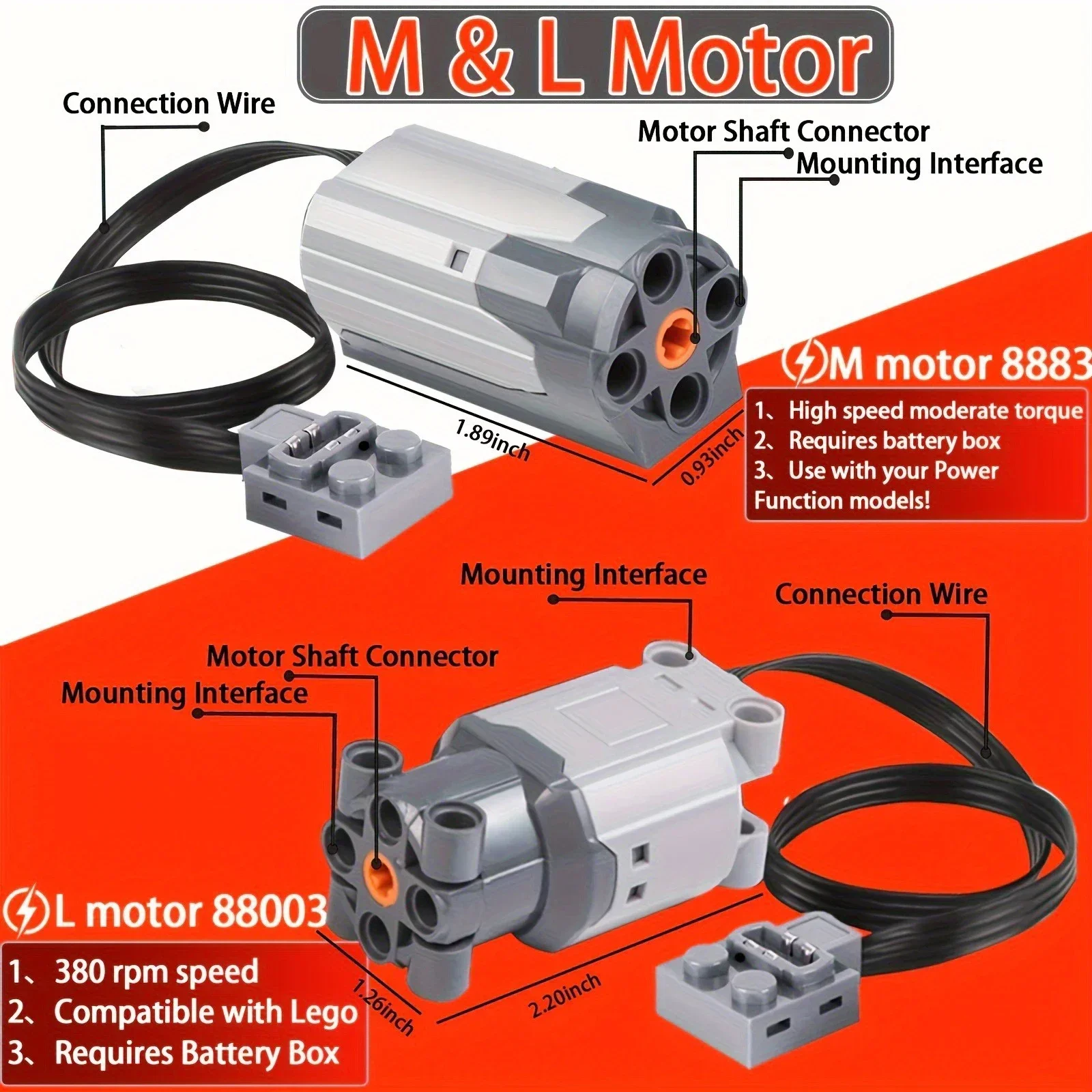 AliExpress MOC Power Functions Servo Train Motor Battery Box Switch Light IR Remote Control Receiver Technical Parts Set Building Blocks, view 2