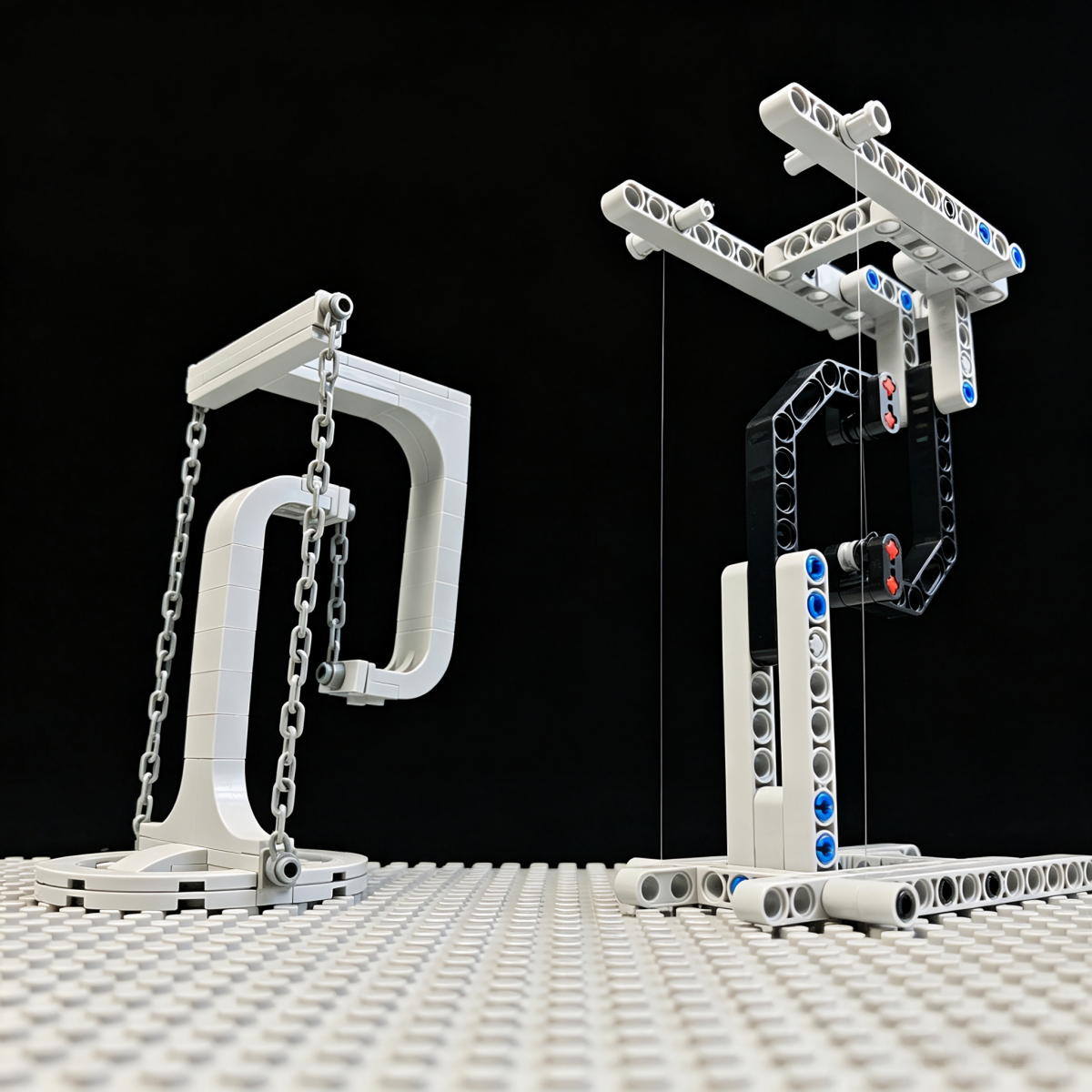 AliExpress MOC Tension Sculpture Building Blocks Anti-Gravity Invisible Suspension Chain Physics Balance Model Display Stand Desk Decor, view 2