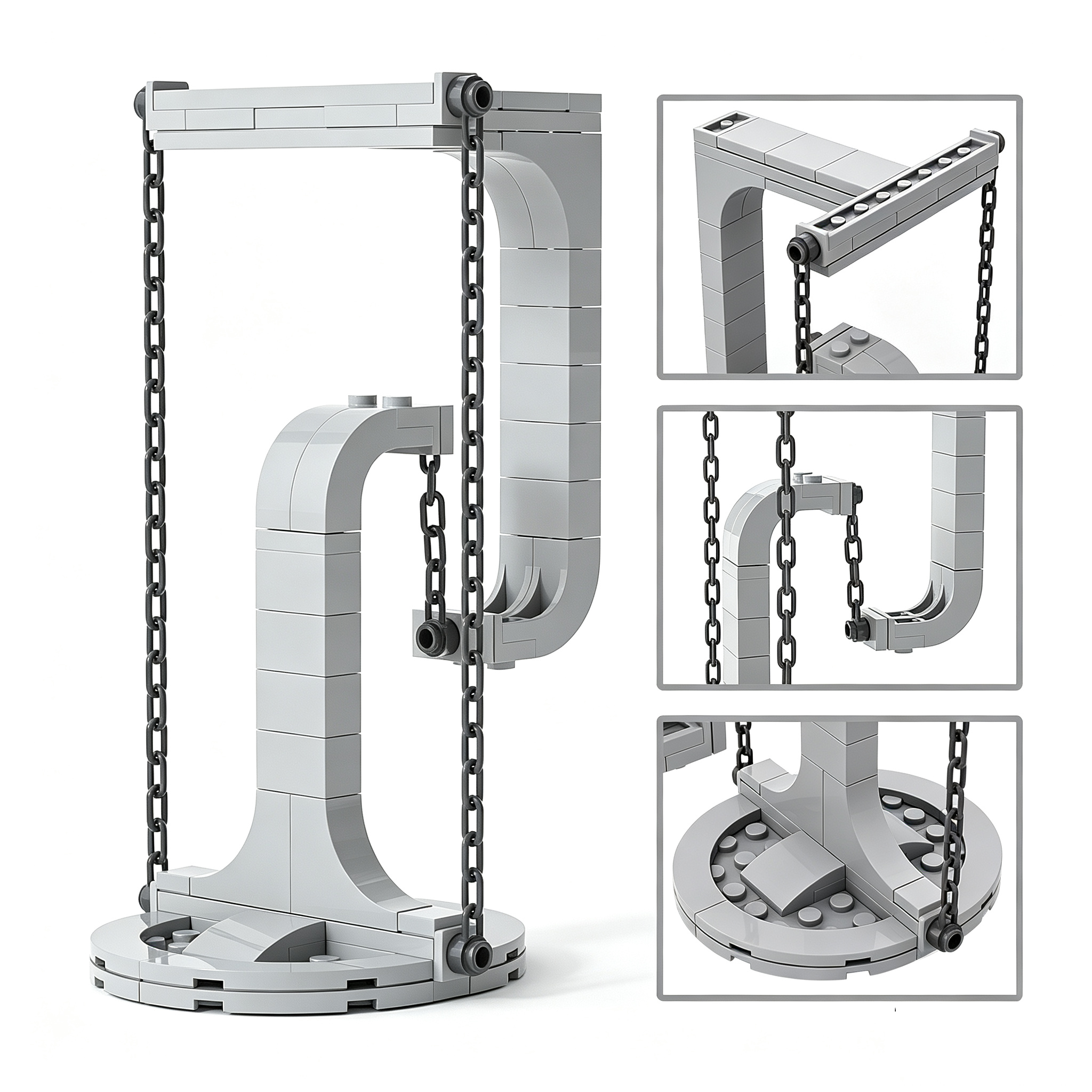 AliExpress MOC Tension Sculpture Building Blocks Anti-Gravity Invisible Suspension Chain Physics Balance Model Display Stand Desk Decor, view 6