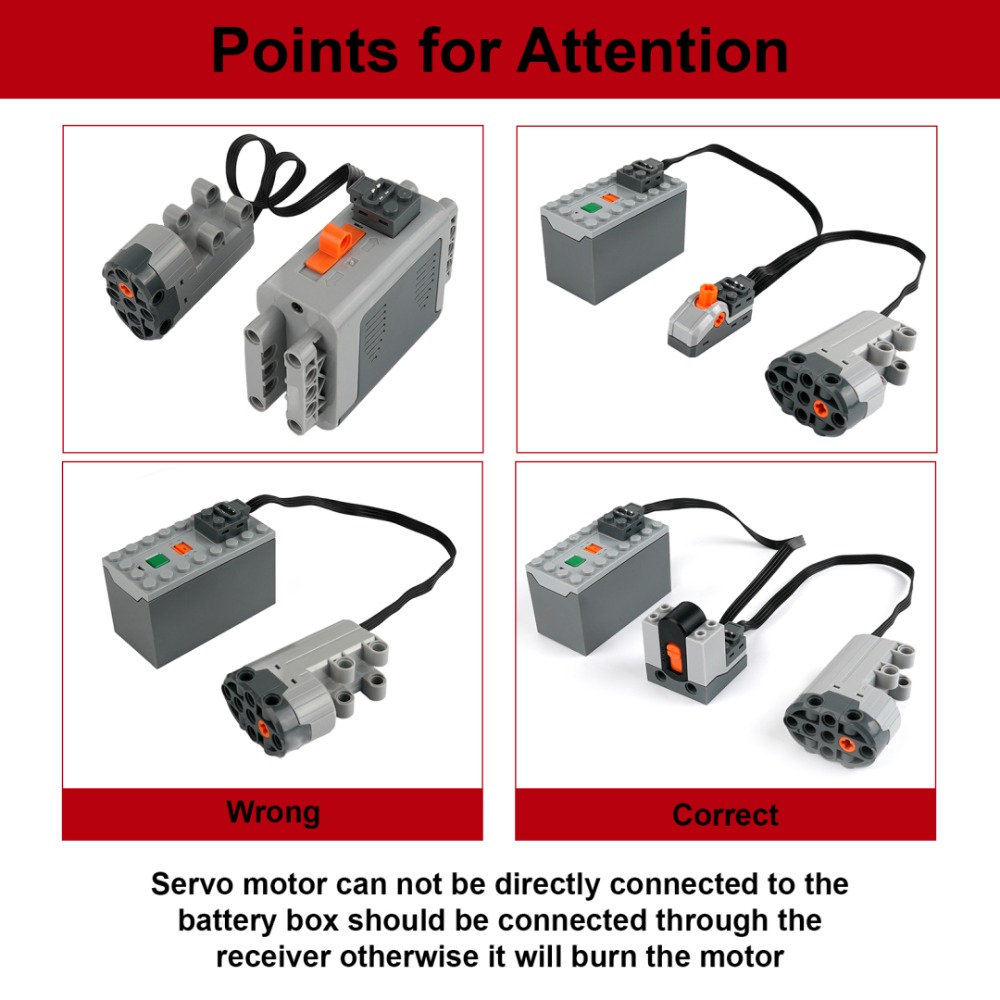 AliExpress MOC Train Motor Kit Servo,Battery Box, IR Remote, LED Lights Power Functions Parts for Smart Technical Building Blocks Creations, view 4