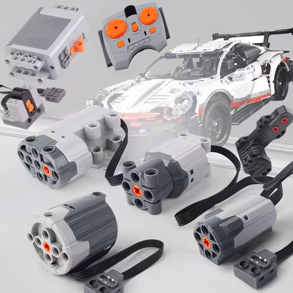 AliExpress MOC Train Motor Kit Servo,Battery Box, IR Remote, LED Lights Power Functions Parts for Smart Technical Building Blocks Creations, view 6
