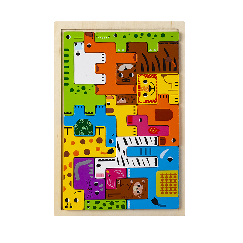 AliExpress Montessori Animal Characters Transportation Wooden Puzzle Russian Blocks Cute Animals Puzzle Toys Occupation