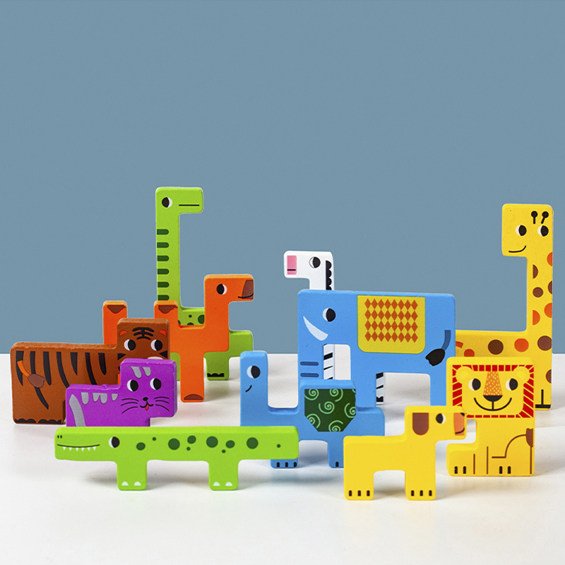 AliExpress Montessori Animal Characters Transportation Wooden Puzzle Russian Blocks Cute Animals Puzzle Toys Occupation, view 4