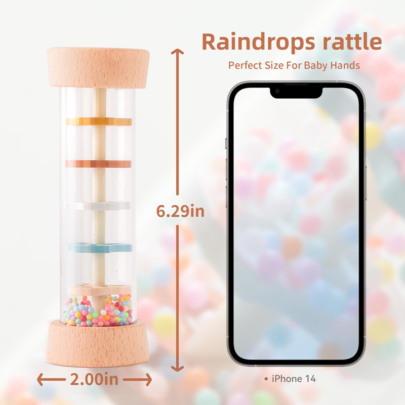 AliExpress Montessori Baby Rain Stick Rainbow Hourglass Rain Music Rattle Baby Educational Toy Colorful Montessori Sensory Toys for Kids, view 2