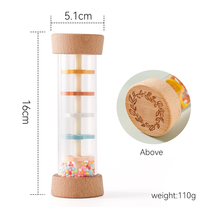 AliExpress Montessori Baby Rain Stick Rainbow Hourglass Rain Music Rattle Baby Educational Toy Colorful Montessori Sensory Toys for Kids, view 6