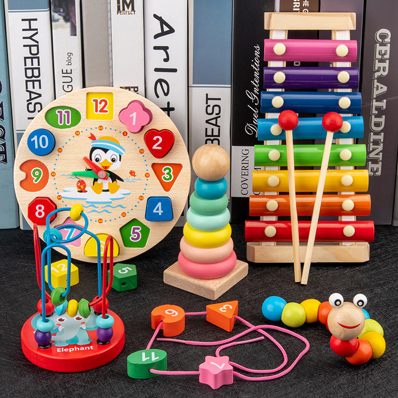 AliExpress Montessori Baby Toys Kids 3D Wooden Puzzles Early Learning Baby Games Toys Educational Wooden Toys For Children Birthday Gifts, view 2