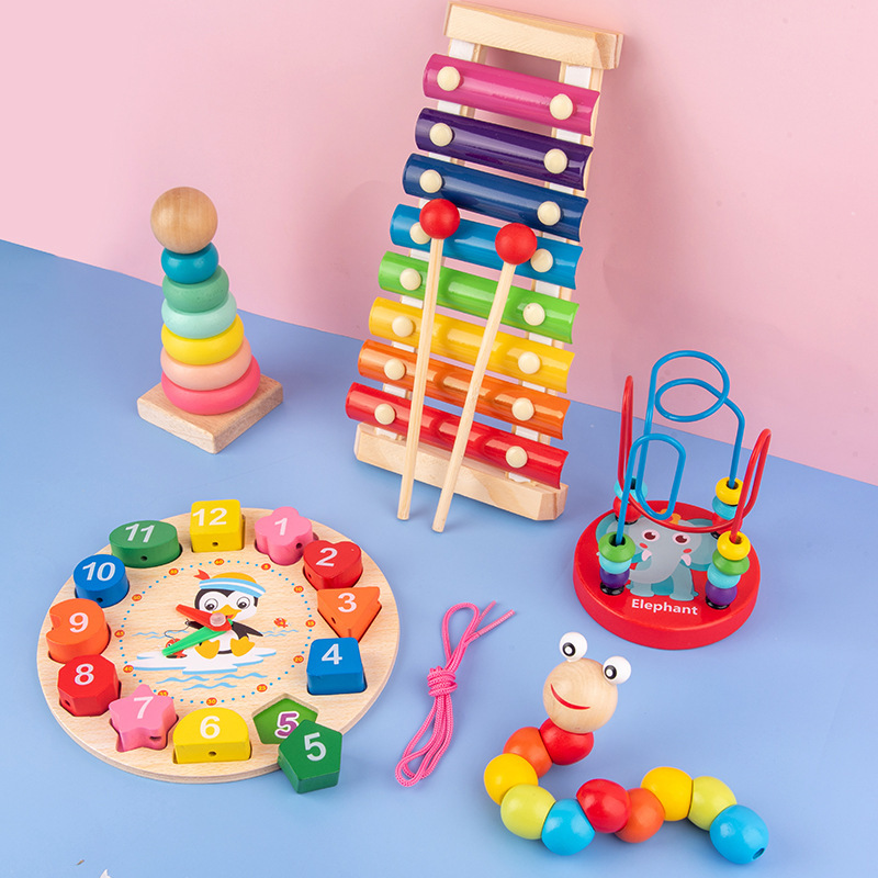 AliExpress Montessori Baby Toys Kids 3D Wooden Puzzles Early Learning Baby Games Toys Educational Wooden Toys For Children Birthday Gifts, view 4