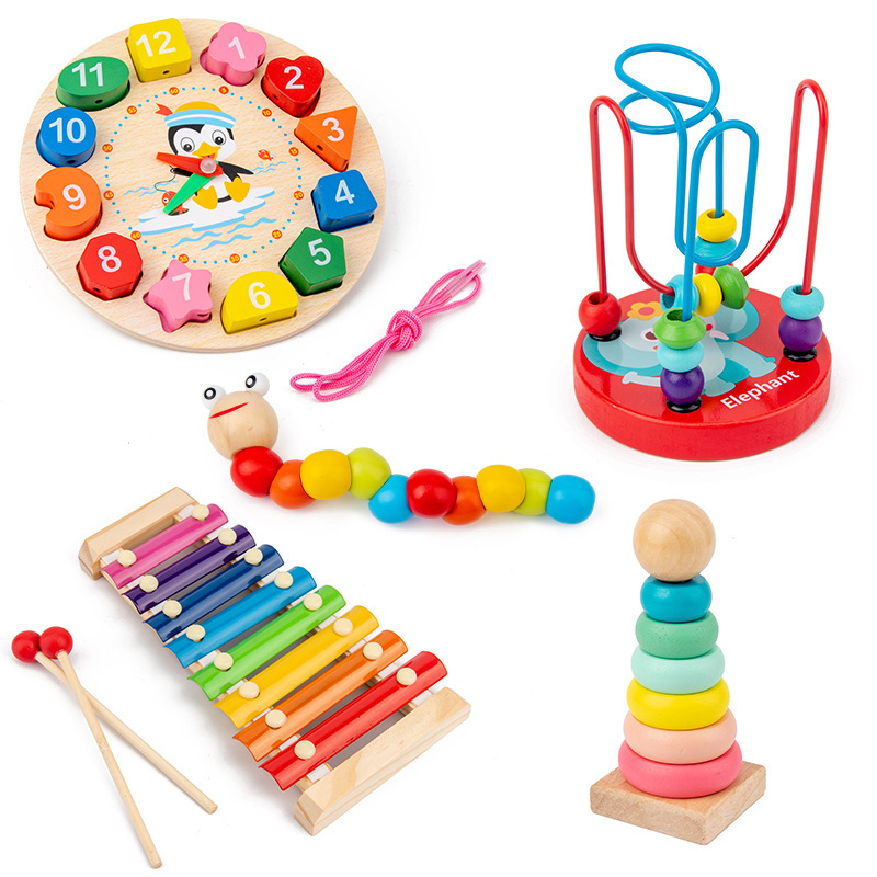 AliExpress Montessori Baby Toys Kids 3D Wooden Puzzles Early Learning Baby Games Toys Educational Wooden Toys For Children Birthday Gifts, view 5