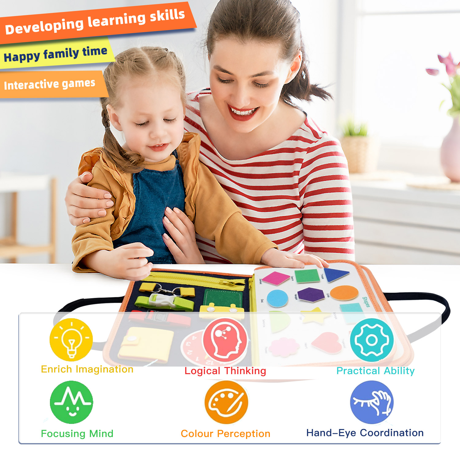 AliExpress Montessori Busy Board for Ages 3-6 - Sensory Educational Toy for Early Learning & Fine Motor Skills Development, view 4