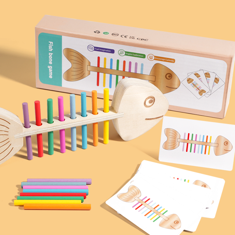 AliExpress Montessori Color Matching Sensory Toys Wooden Balance Stick Fine Training Game Puzzle Toy For Boys Girls Birthday  Gift, view 2