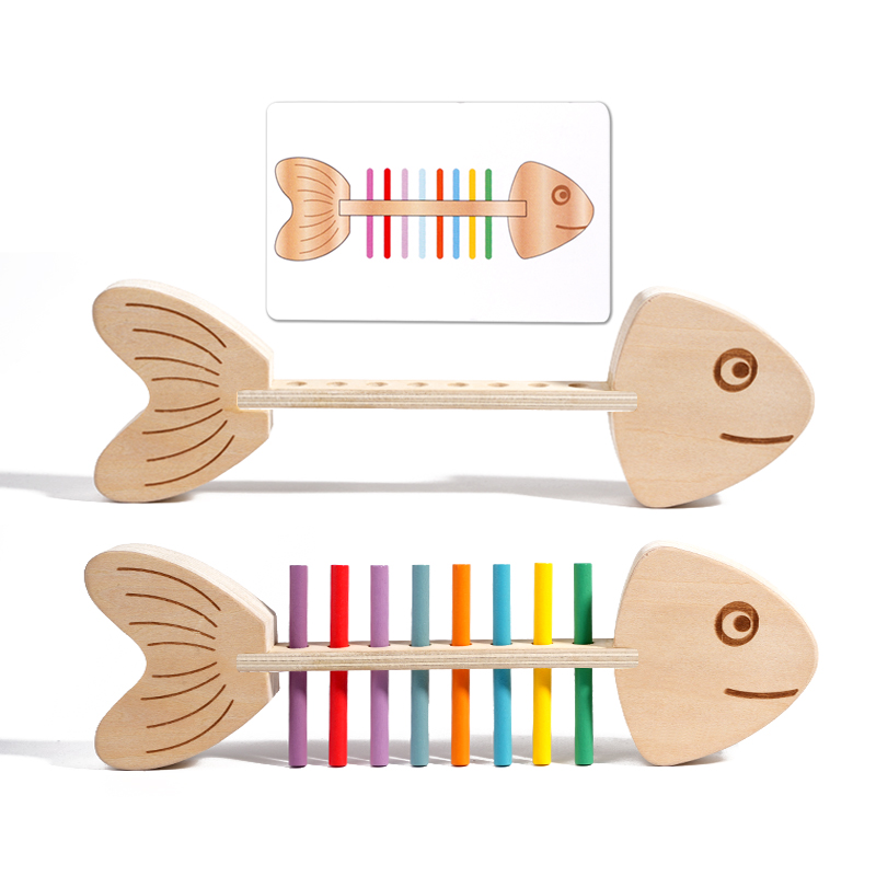 AliExpress Montessori Color Matching Sensory Toys Wooden Balance Stick Fine Training Game Puzzle Toy For Boys Girls Birthday  Gift, view 3
