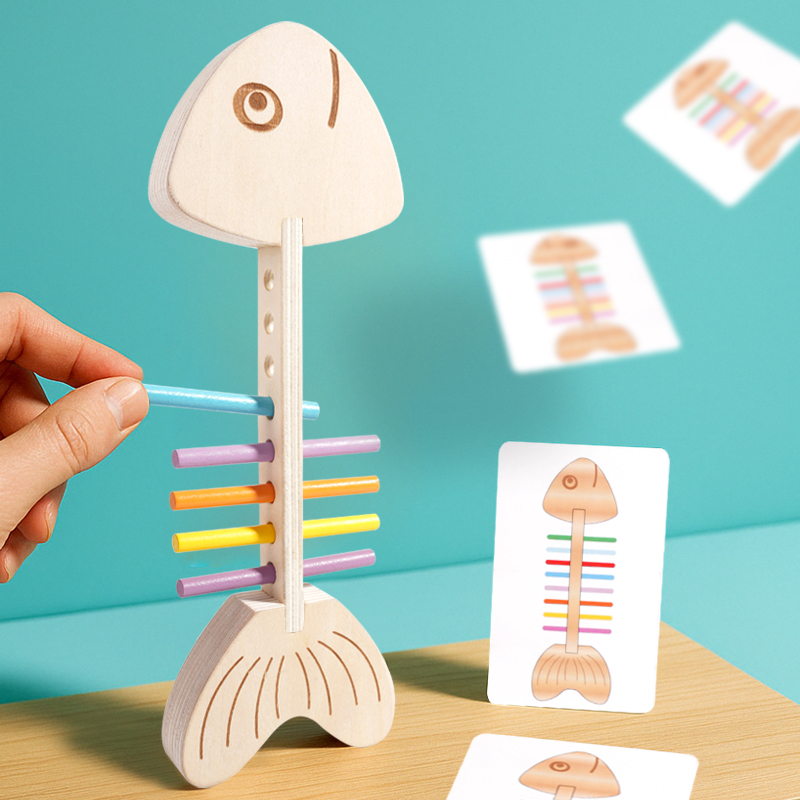 AliExpress Montessori Color Matching Sensory Toys Wooden Balance Stick Fine Training Game Puzzle Toy For Boys Girls Birthday  Gift, view 4
