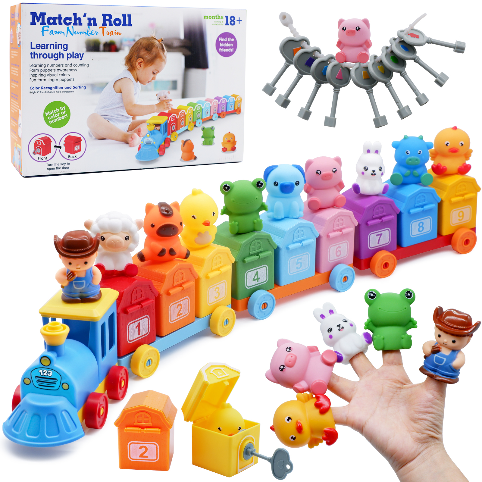 AliExpress Montessori Farm Train Set for Toddlers Learning Counting, Matching & Sorting Fine Motor Skills,Preschool Toy Christmas Gift