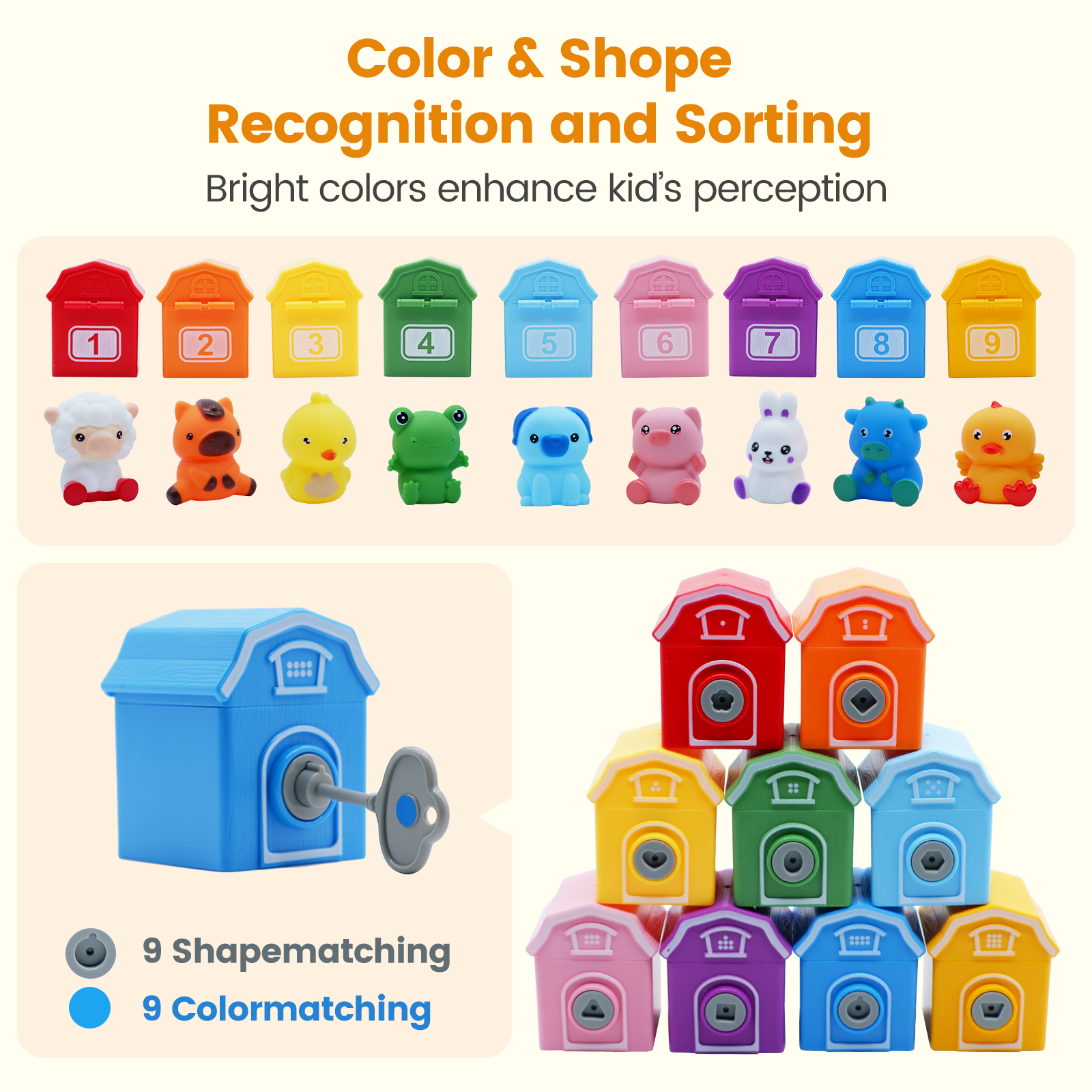 AliExpress Montessori Farm Train Set for Toddlers Learning Counting, Matching & Sorting Fine Motor Skills,Preschool Toy Christmas Gift, view 3
