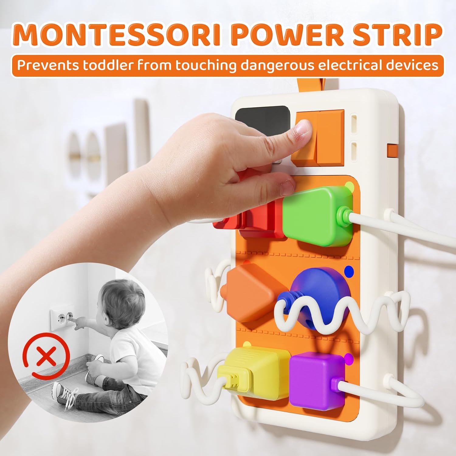 AliExpress Montessori Sensory Toys Plug Outlet Busy Board Toy with Light Sounds Color Shape Matching Toy Gifts for Todders Boys Girls