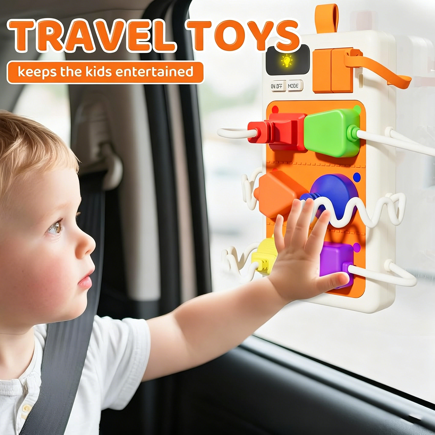 AliExpress Montessori Sensory Toys Plug Outlet Busy Board Toy with Light Sounds Color Shape Matching Toy Gifts for Todders Boys Girls, view 2