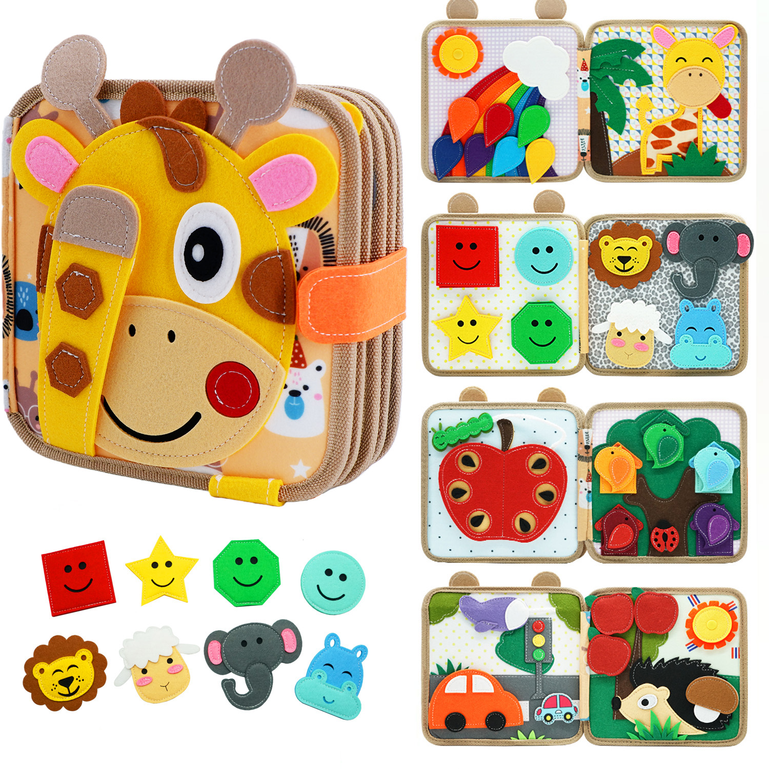 AliExpress Montessori Toy Busy Board Giraffe Busy Book Preschool Learning Educational Quiet Book Sensory Travel Toy for Baby 3 4 5 6 Ages