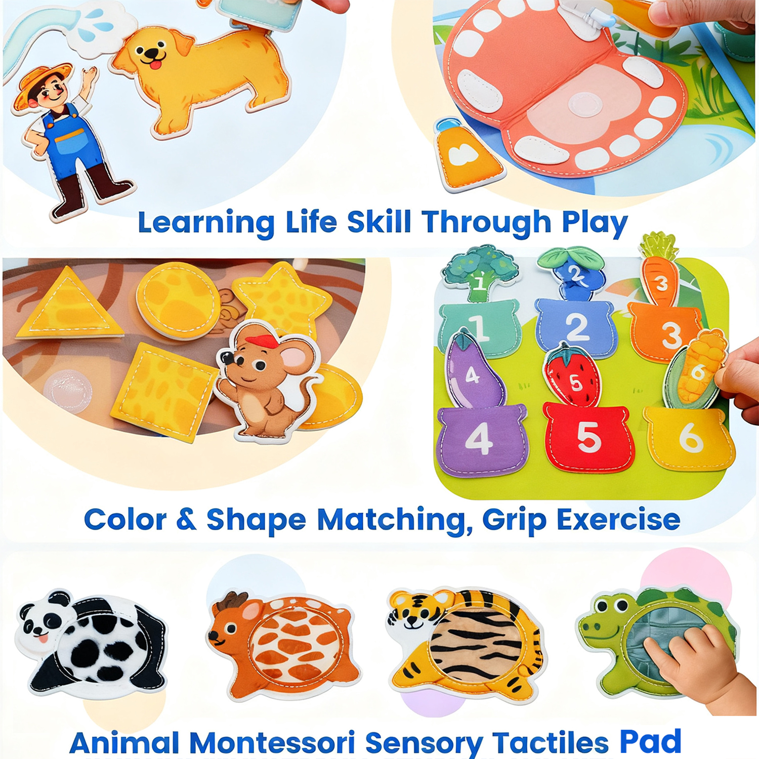 AliExpress Montessori Toy Busy Board Giraffe Busy Book Preschool Learning Educational Quiet Book Sensory Travel Toy for Baby 3 4 5 6 Ages, view 6